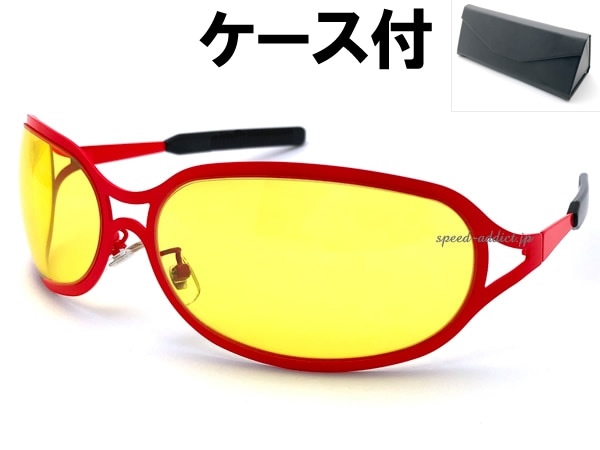 METAL OVAL SUNGLASS�ʥ᥿�륪���Х륵�󥰥饹�˱�ä�RED �� YELLOW + �ᥬ�ͥ����� BLACK