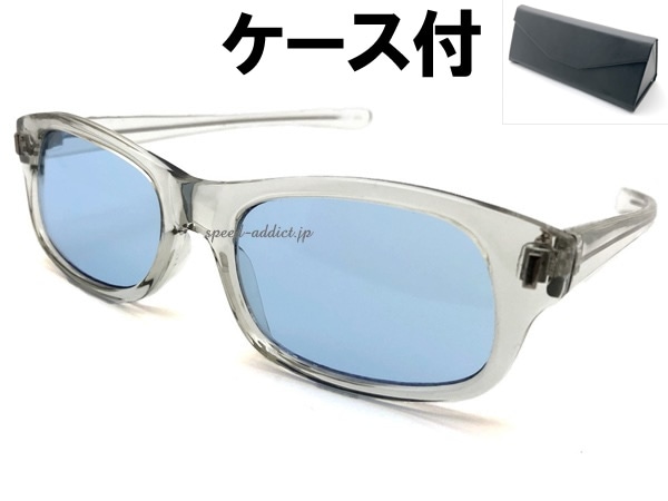 STRAIGHT TEMPLE BIKER SHADE�ʥ��ȥ졼�ȥƥ�ץ�Х������������ɡ�CLEAR �� LIGHT BLUE + �ᥬ�ͥ����� BLACK