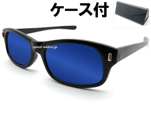 STRAIGHT TEMPLE BIKER SHADE�ʥ��ȥ졼�ȥƥ�ץ�Х������������ɡ˱�ä�BLACK �� BLUE MIRROR + �ᥬ�ͥ����� BLACK 