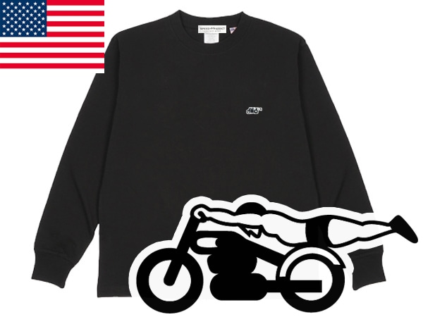 USA���åȥ� SUPER HEAVY WEIGHT ���ԡ��ɥ��ǥ����� L/S T-shirt�ʥ����ѡ��إ�������������T����ġ�BLACK