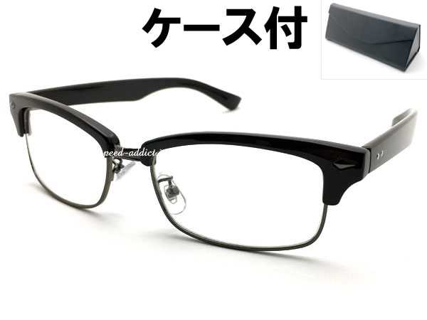 SQUARE NARROW BROW SIRMONT SUNGLASS�ʥ��������ʥ����֥����������ȥ��󥰥饹�� BLACK/GUNMETAL �� CLEAR + �ᥬ�ͥ����� BLACK