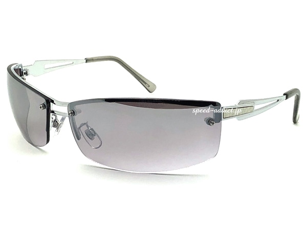 BACK RIM METAL SQUARE NARROW SUNGLASS�ʥХå����᥿�륹�������ʥ������󥰥饹��SILVER �� LIGHT SMOKE MIRROR HALF