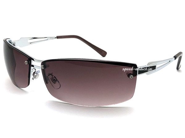 BACK RIM METAL SQUARE NARROW SUNGLASSʥХå᥿륹ʥ󥰥饹SILVER  SMOKE HALF