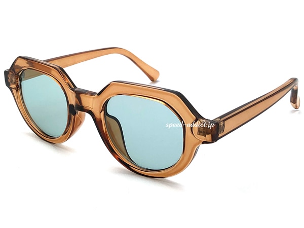 BOLD CROWN PANTO SUNGLASS�ʥܡ���ɥ��饦��ѥ�ȥ��󥰥饹��CLEAR BROWN �� LIGHT GREEN