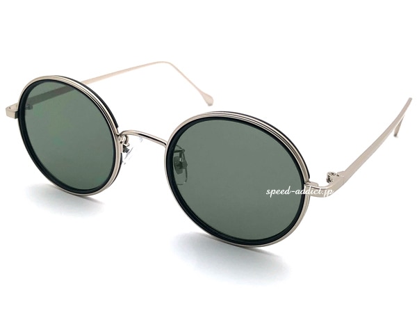 INNER RIM ROUND SUNGLASSʥʡ饦ɥ󥰥饹˱äSILVER/BLACK  GREEN