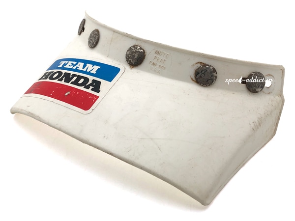 70's USA�� VINTAGE PAULSON MOTO PEAK VISOR 5snap��70s�ӥ�ơ����ݡ��륽���ȥԡ����Х�����5���ʥåס�WHITE