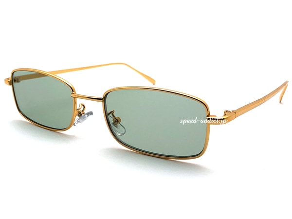 METAL SQUARE SUNGLASS for JAPANESE�ʥ᥿�륹���������󥰥饹for����ѥˡ�����GOLD �� LIGHT GREEN