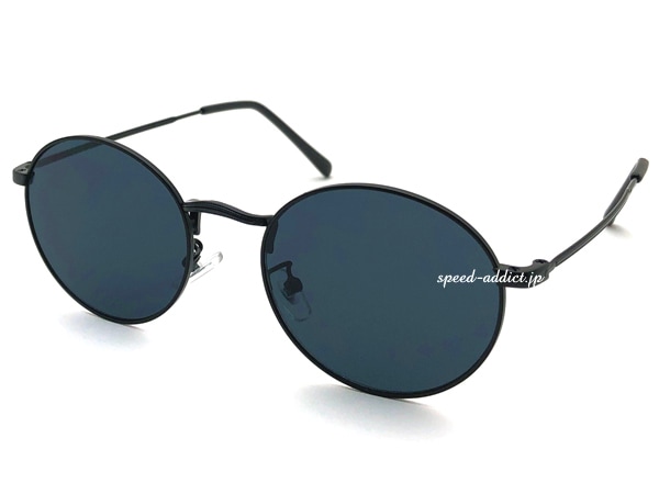 METAL ROUND BOSTON SUNGLASS�ʥ᥿��饦��ɥܥ��ȥ󥵥󥰥饹�˱�ä�BLACK �� SMOKE