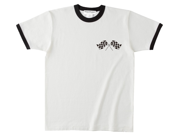 CHECKER FLAGS Ringer T-shirt�ʥ����å����ե�å���󥬡�T����ġ�WHITE �� BLACK