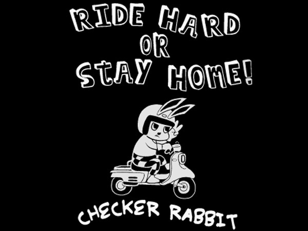 CHECKER RABBIT T-shirt�ʥ����å�����ӥå�T����ġ�BLACK