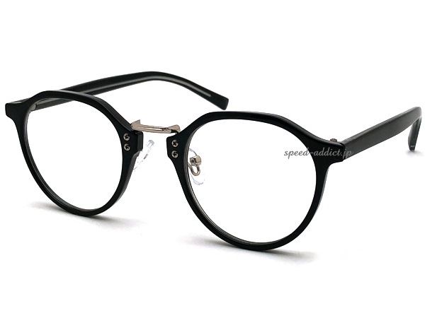 METAL BRIDGE CROWN PANTO BOSTON SUNGLASS�ʥ᥿��֥�å����饦��ѥ�ȥܥ��ȥ󥵥󥰥饹��BLACK/SILVER �� CLEAR