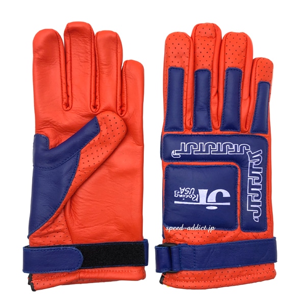 JT Racing USA VINTAGE RACING GLOVE��JT�졼����USA�ӥ�ơ����졼���󥰥������֡�ORANGE �� BLUE