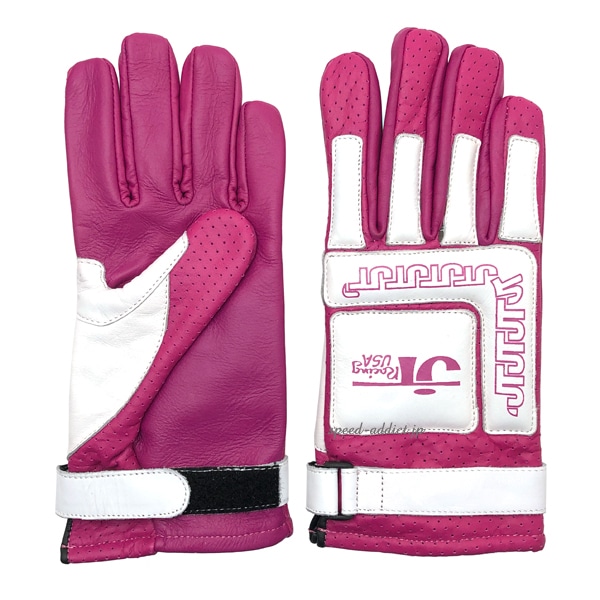 JT Racing USA VINTAGE RACING GLOVE��JT�졼����USA�ӥ�ơ����졼���󥰥������֡�PINK �� WHITE