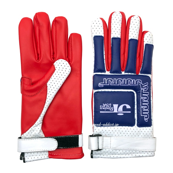 JT Racing USA VINTAGE RACING GLOVE��JT�졼����USA�ӥ�ơ����졼���󥰥������֡�RED �� WHITE �� BLUE