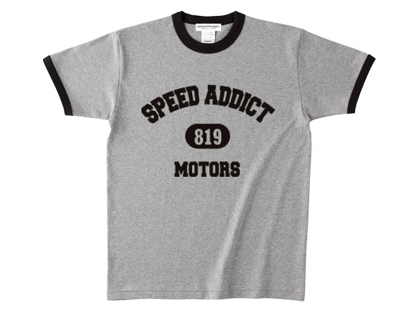 SPEED ADDICT 819 COLLEGE LOGO Ringer T-shirtʥԡɥǥ819å󥬡TġGRAY  BLACK
