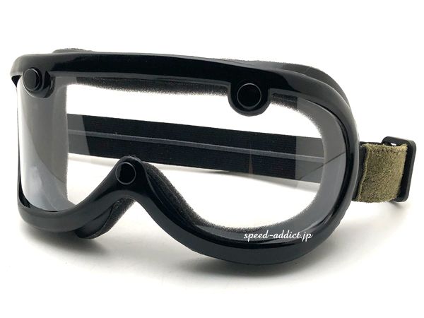 GREASER 60's VINTAGE GOGGLE LEATHER MODEL�ʥ��꡼����60s�ӥ�ơ�����������쥶����ǥ��BLACK �� IVY GREEN