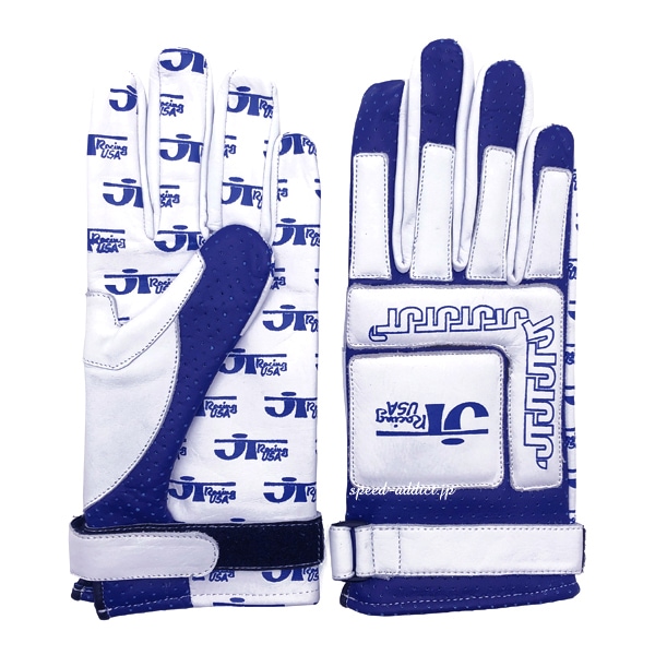 JT Racing USA VINTAGE RACING GLOVE��JT�졼����USA�ӥ�ơ����졼���󥰥������֡�WHITE �� BLUE