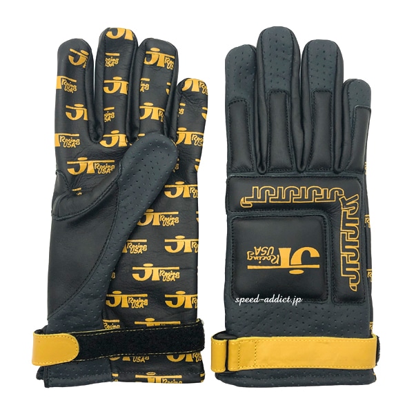JT Racing USA VINTAGE RACING GLOVE��JT�졼����USA�ӥ�ơ����졼���󥰥������֡�BLACK �� YELLOW