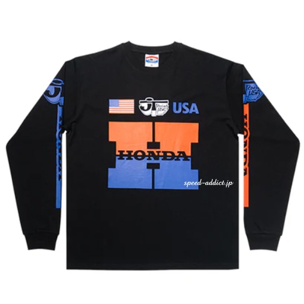 JT Racing USA �� HONDA HERITAGE L/S T-shirt��JT�졼����USA�ߥۥ���إ�ơ������󥰥��꡼��T����ġ�BLACK