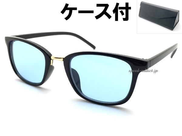 METAL COMBI SQUARE WELLINGTON SUNGLASSʥ᥿륳ӥȥ󥵥󥰥饹BLACK/GOLD  LIGHT BLUE + ᥬͥ BLACK