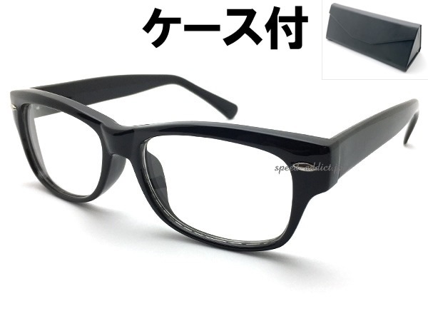 60's OLD SQUARE WELLINGTON SUNGLASS��60s������ɥ��������������ȥ󥵥󥰥饹��BLACK �� CLEAR + �ᥬ�ͥ����� BLACK