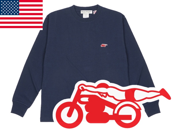 USA���åȥ� SUPER HEAVY WEIGHT ���ԡ��ɥ��ǥ����� L/S T-shirt�ʥ����ѡ��إ������������ȥ��󥰥��꡼��T����ġ�NAVY