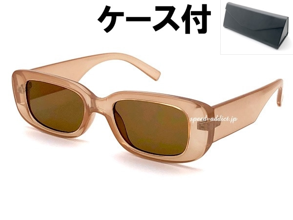 CHICANO SQUARE NARROW SUNGLASS�ʥ������Υ��������ʥ������󥰥饹��CLEAR BEIGE �� BROWN + �ᥬ�ͥ����� BLACK
