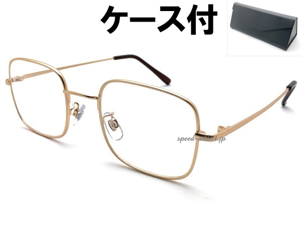 CLASSIC METAL SQUARE SUNGLASS�ʥ��饷�å��᥿�륹���������󥰥饹�˱�ä�GOLD �� CLEAR + �ᥬ�ͥ����� BLACK