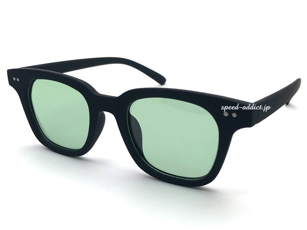 POLARIZED WELLINGTON RUBBER FRAME SUNGLASS���и��������ȥ��С��ե졼�ॵ�󥰥饹�˱�ä�BLACK �� LIGHT GREEN 
