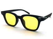 POLARIZED WELLINGTON RUBBER FRAME SUNGLASS���и��������ȥ��С��ե졼�ॵ�󥰥饹�˱�ä�BLACK �� LIGHT YELLOW