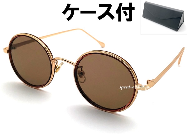 INNER RIM ROUND SUNGLASSʥʡ饦ɥ󥰥饹˱äGOLD/BROWN  BROWN + ᥬͥ BLACK