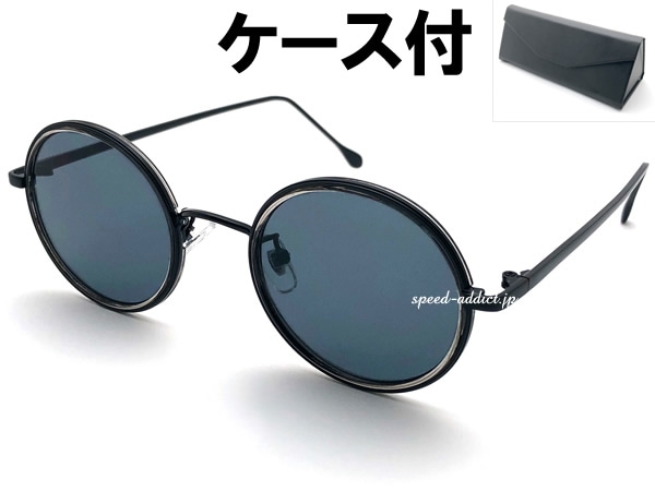 INNER RIM ROUND SUNGLASSʥʡ饦ɥ󥰥饹BLACK/CLEAR GRAY  SMOKE + ᥬͥ BLACK