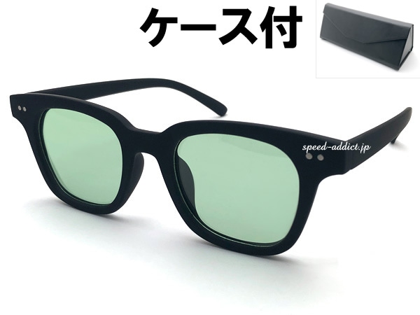 POLARIZED WELLINGTON RUBBER FRAME SUNGLASS���и��������ȥ��С��ե졼�ॵ�󥰥饹�˱�ä�BLACK �� LIGHT GREEN + �ᥬ�ͥ����� BLACK