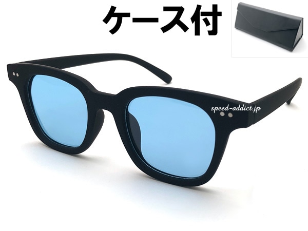 POLARIZED WELLINGTON RUBBER FRAME SUNGLASS���и��������ȥ��С��ե졼�ॵ�󥰥饹�˱�ä�BLACK �� LIGHT BLUE + �ᥬ�ͥ����� BLACK