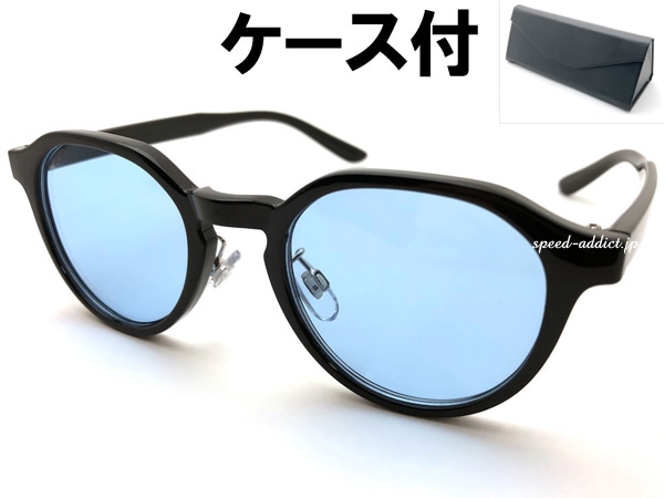 CROWN PANTO BOSTON SUNGLASSʥ饦ѥȥܥȥ󥵥󥰥饹BLACK  LIGHT BLUE + ᥬͥ BLACK