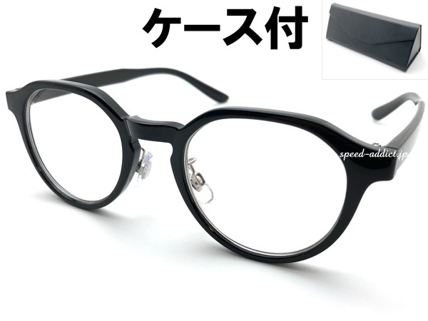 CROWN PANTO BOSTON SUNGLASS�ʥ��饦��ѥ�ȥܥ��ȥ󥵥󥰥饹��BLACK �� CLEAR + �ᥬ�ͥ����� BLACK