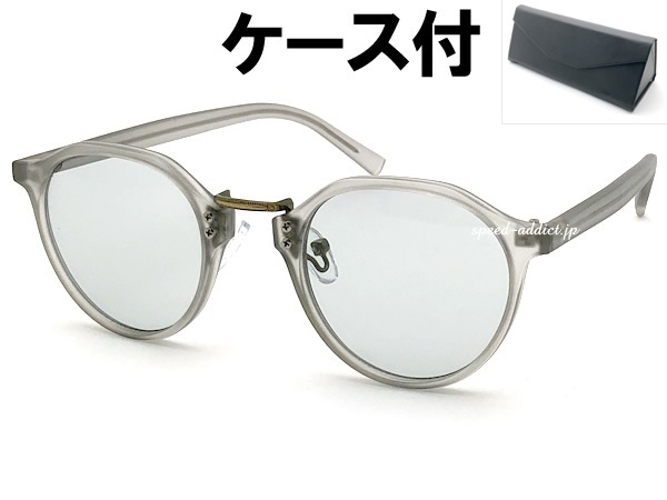 METAL BRIDGE CROWN PANTO BOSTON SUNGLASS�ʥ᥿��֥�å����饦��ѥ�ȥܥ��ȥ󥵥󥰥饹�˱�ä�CLEAR GRAY/GOLD �� LIGHT GRAY + �ᥬ�ͥ����� BLACK