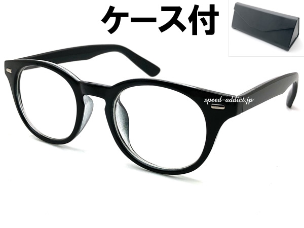 ROUND BOSTON SUNGLASSʥ饦ɥܥȥ󥵥󥰥饹BLACK  CLEAR + ᥬͥ BLACK