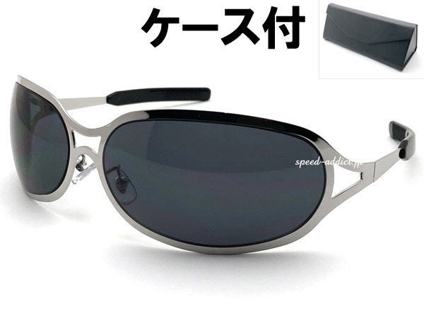 METAL OVAL SUNGLASS�ʥ᥿�륪���Х륵�󥰥饹��SILVER �� SMOKE + �ᥬ�ͥ����� BLACK