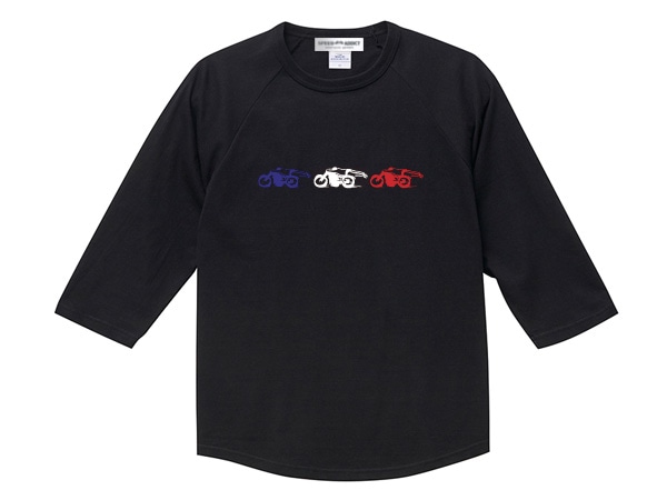 3ԡɥǥ Raglan 3/4 Sleeves T-shirt3SPEED ADDICT饰3/4꡼TġBLACK