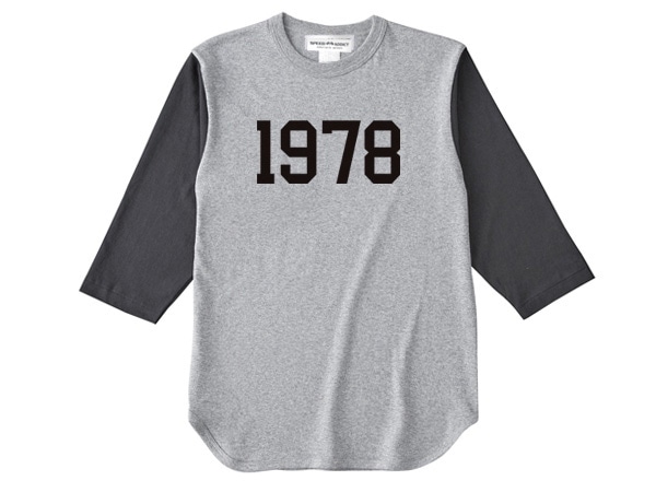 1978 3/4 Sleeves T-shirt3/4꡼TġGRAY  BLACK