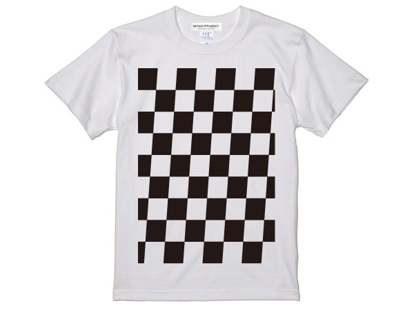 5��CHECKER T-shirt��5������å���T����ġ�WHITE �� BLACK