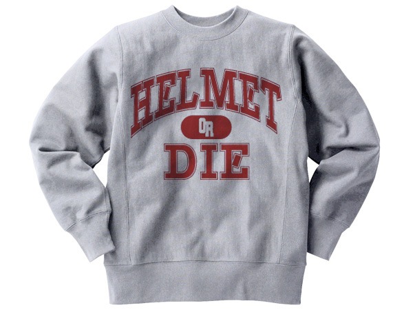 Champion Reverse Weave TYPE HELMET OR DIE SWEAT�ʥ����ԥ����С����������֥����ץ������åȡ�GRAY �� RED