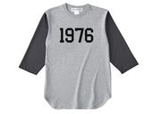 1976 3/4 Sleeves T-shirt��3/4���꡼��T����ġ�GRAY �� BLACK