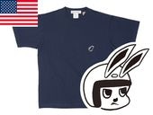 USA���åȥ� SUPER HEAVY WEIGHT CHECKER RABBIT T-shirt�ʥ����ѡ��إ������������ȥ����å�����ӥå�T����ġ�NAVY