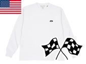 USA���åȥ� SUPER HEAVY WEIGHT CHECKER FLAGS L/S T-shirt�ʥ����ѡ��إ������������ȥ����å����ե�å����󥰥��꡼��T����ġ�WHITE