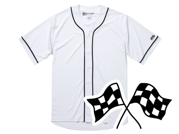 µCHECKER FLAGS BASEBALL SHIRT��µ�����å����ե�å��١����ܡ��륷��ġ�WHITE