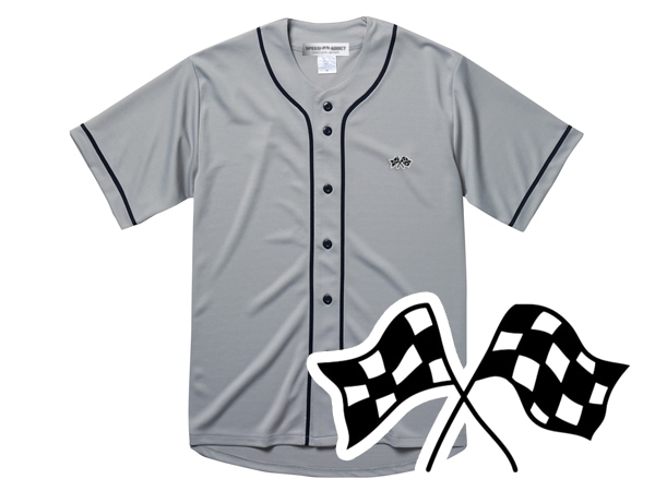 ��CHECKER FLAGS BASEBALL SHIRT�ʶ������å����ե�å��١����ܡ��륷��ġ�GRAY