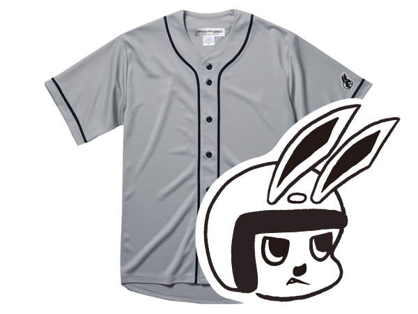 µCHECKER RABBIT BASEBALL SHIRT��µ�����å�����ӥåȥ١����ܡ��륷��ġ�GRAY