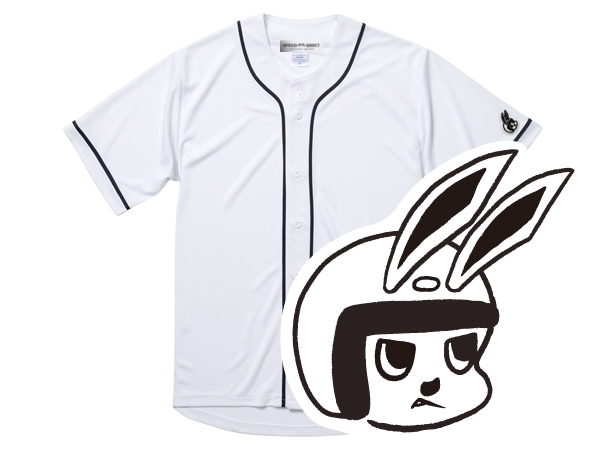 µCHECKER RABBIT BASEBALL SHIRT��µ�����å�����ӥåȥ١����ܡ��륷��ġ�WHITE